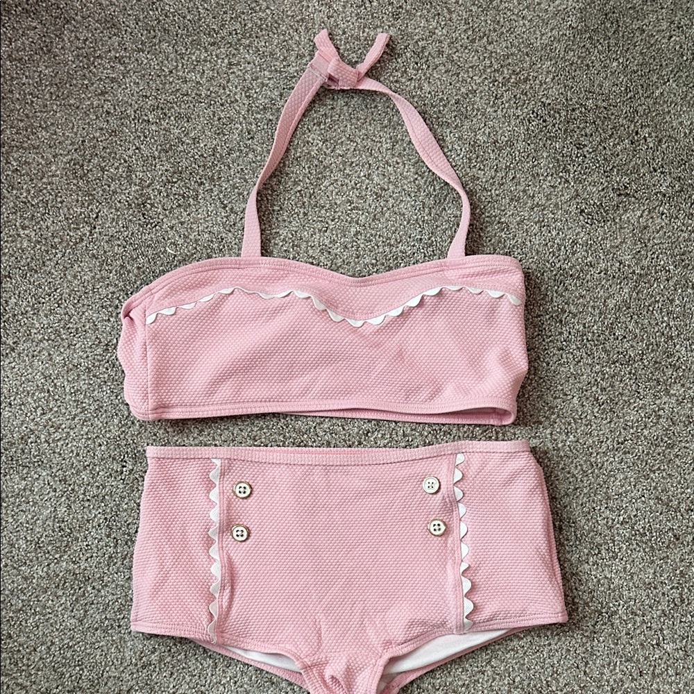 Janie and Jack Pink Scalloped Two-Piece Bikini Set